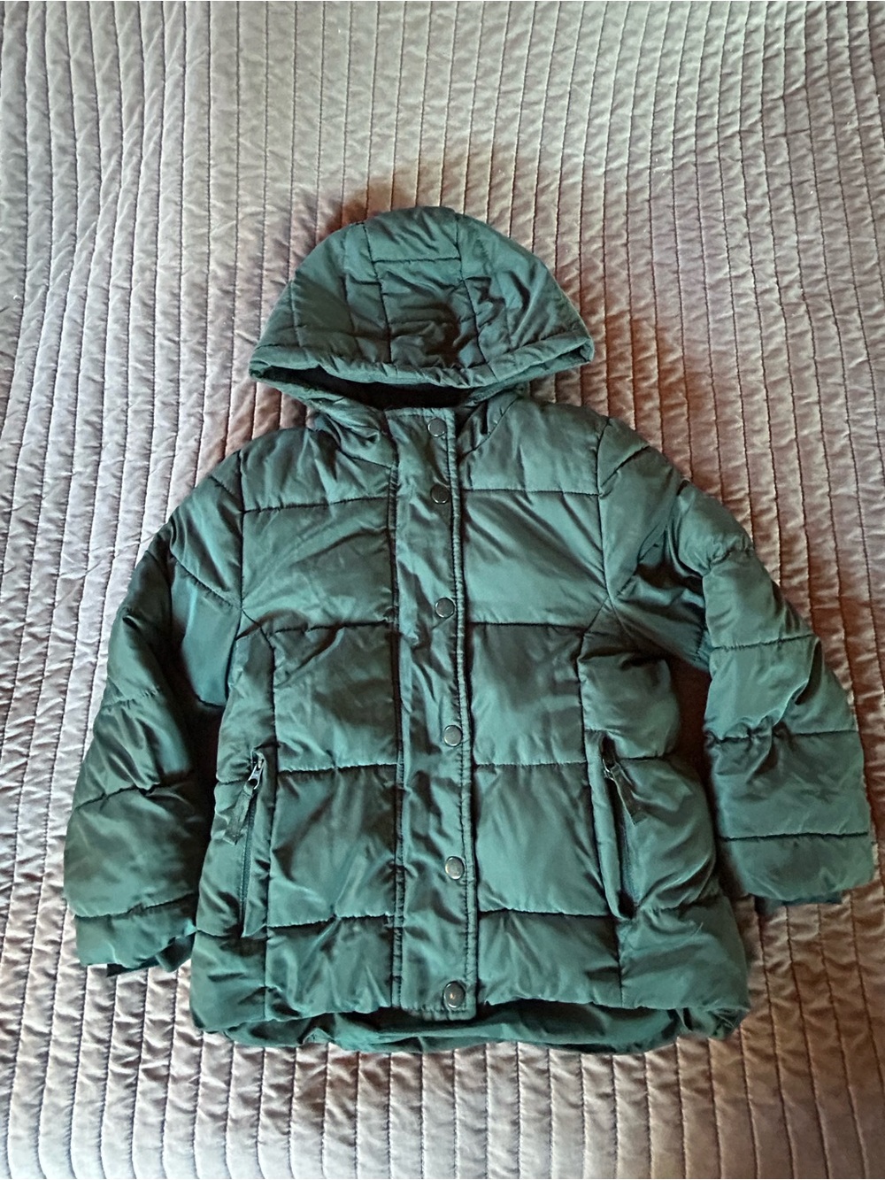 Amazon Essentials Teal Quilted Hooded Puffer Jacket